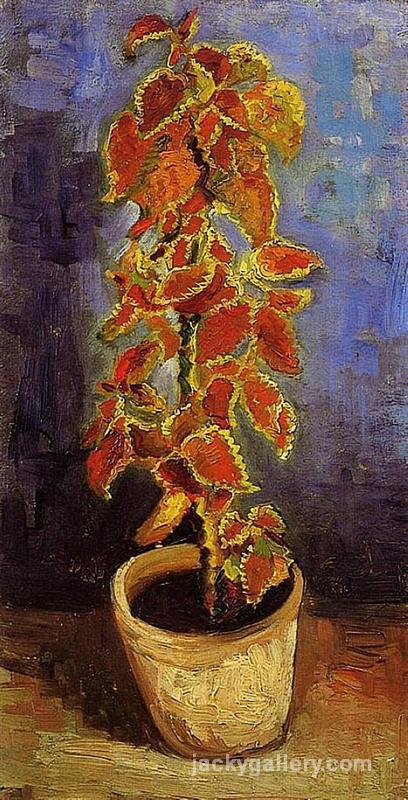 Coleus Plant in a Flowerpot, Van Gogh painting